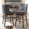 Baxton Studio Gradisca Grey Button-Tufted Upholstered Swivel Barstool, PK2 129-7073 - alternate 8